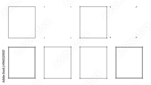 Konstfotografi Minimalist Square Rectangle Frame Borders Vector Set for Document Layouts and Ph