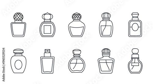 Collection of various perfume bottles.
