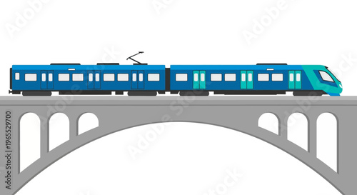 Electric train on a bridge.