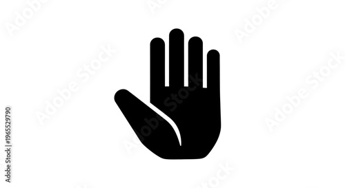 Black Hand Gesture Sign Symbol.