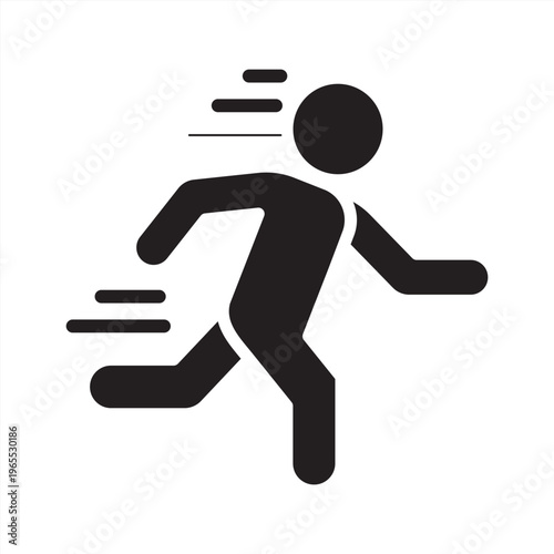 Agility icon. A man running icon. Icon symbol for agility, speed, movement, running, quickness, flexibility, motion, dynamic, sprint, activity. Vector illustration.