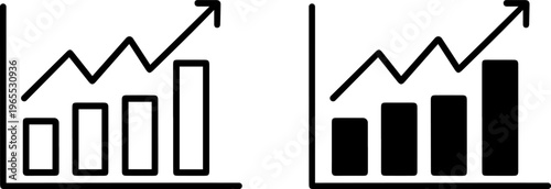 Comparison of upward trends in bar and line graph visualizations
