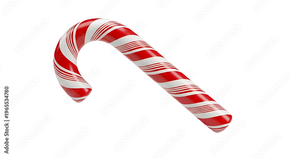 Obraz premium A red and white striped candy cane on transparent background PNG