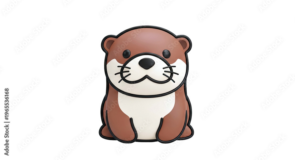 Fototapeta premium Cute 3D Otter