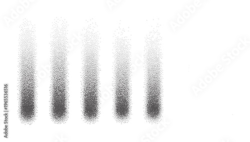 Four grey stippled vertical shapes fading upwards white texture pattern