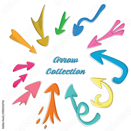 Business element icon in doodle style, arrow, infographic. Isolated vector illustration design. Hand drown business icon. Business idea concept.