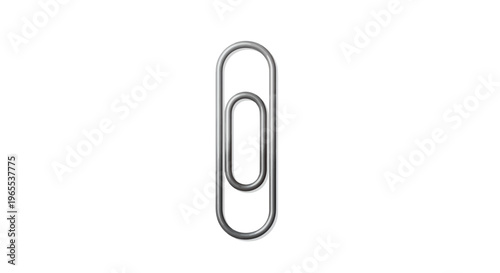 Silver Paperclip Isolated on White Background
