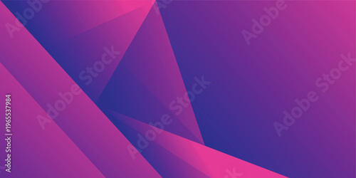 Modern abstract geometric background in purple and magenta gradient, layered polygon shapes with soft lighting effects, futuristic digital design for banner and wallpaper