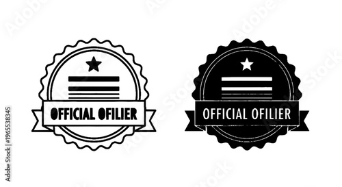 Vector illustration of official ofilier stamp seal vector design on a transparent background