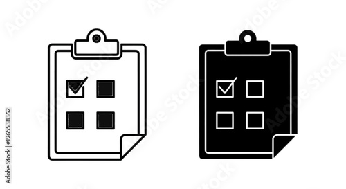 Vector illustration of clipboard with checklist icon, survey or task list sign, vector illustration on a transparent background
