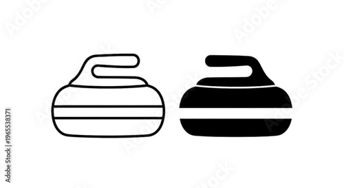 Vector illustration of curling stone icon set, vector illustration of curling sport equipment on a transparent background