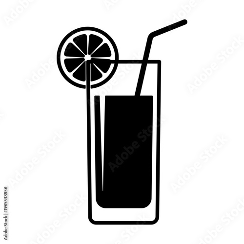 highball glass with citrus slice and straw icon