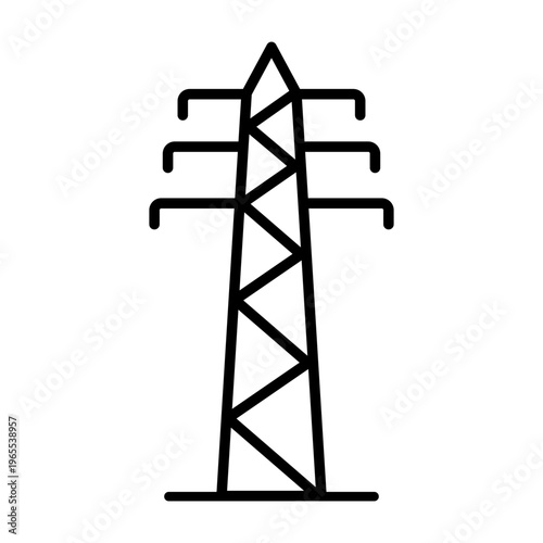 simple electrical pylon outline icon