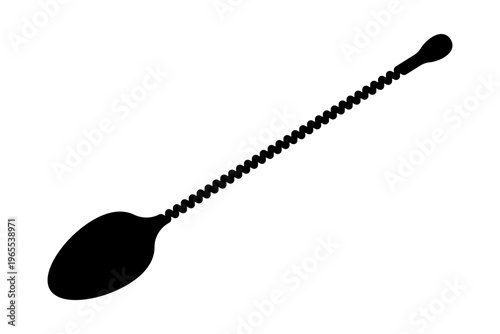 long handled spiral bar spoon icon silhouette