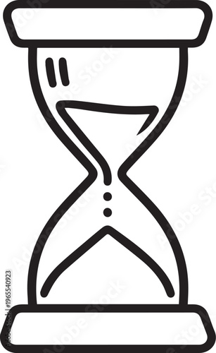 An elegant, line-drawn hourglass graphic, offering a visual representation of time's passage and the urgency of the moment.