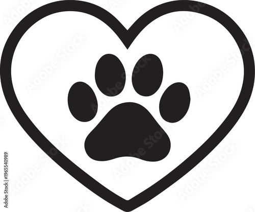 A Simple, yet heartfelt design, an open heart contains a paw print, a tribute to the unconditional love and loyalty of a four-legged companion. 