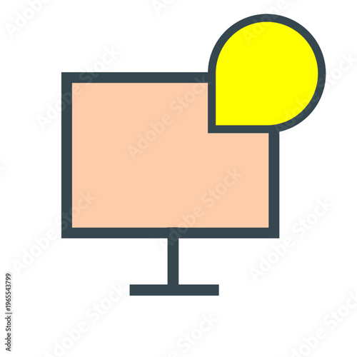 A wide black flat panel desktop PC monitor with a blank digital LCD screen display isolated for modern office business technology design