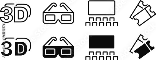 Collection of 3d icons and symbols for technology and design