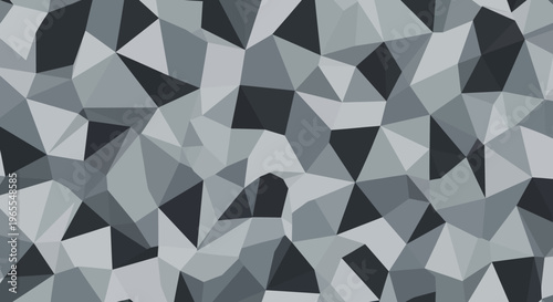 Abstract Geometric Low Poly Background with Grey and Charcoal Triangles - Professional Minimalist Mosaic Pattern for Corporate Presentations and Modern Web Design