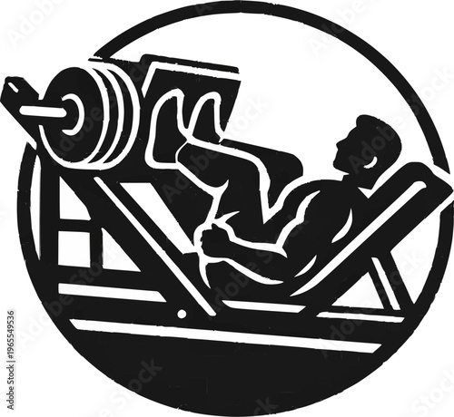 vector illustration of a leg press body workout 