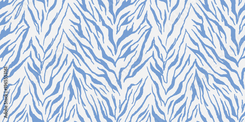Electric blue and white zebra seamless pattern for cruise collection and resort wear