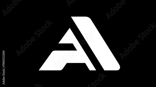 Modern stylized uppercase letter A graphic design element. Abstract geometric initial, elegant monochrome logo concept.
