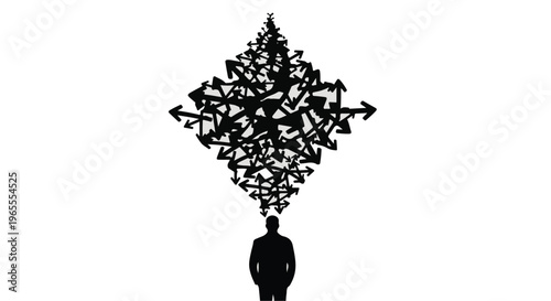 man with chaotic thoughts and confusion
