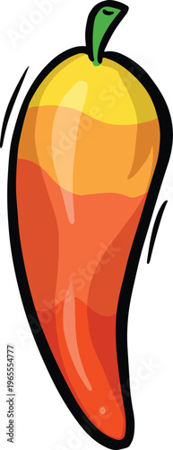 Hot Chilli Jalapeno Vector Cartoon Illustration Spicy Character