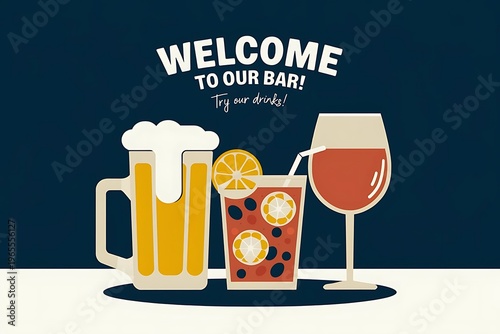 Alcohol drinks flyer design