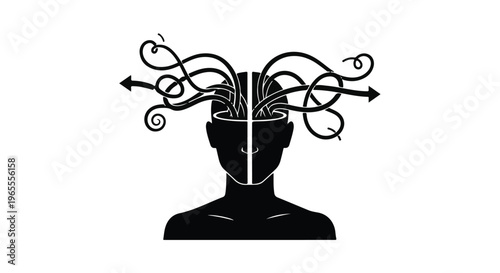 confused man with arrows in head thinking