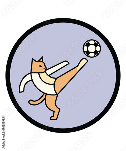 Cat Soccer Vector Illustration