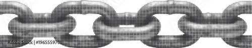 retro halftone chain dot pop art black white vector illustration