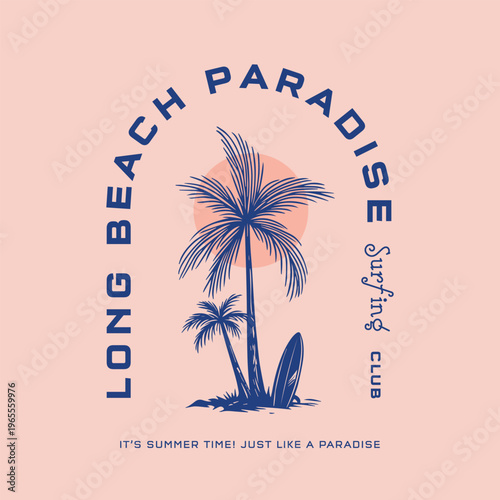 Paradise Island. Hand drawn coconut Tree. palm tree beech vector. . summer beach prints.Tropical Vacation. girls summer graphics, retro prints, t shirt design