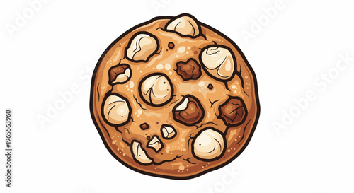 A single, large, circular cookie with a textured surface and visible inclusions