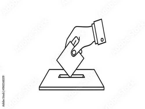 A hand casting a ballot into a box