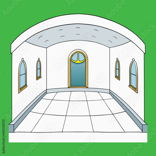 An empty white interior space with clean walls, soft natural light, and minimal design, creating a calm, modern, and spacious atmosphere perfect for any concept or display. soft glow.
