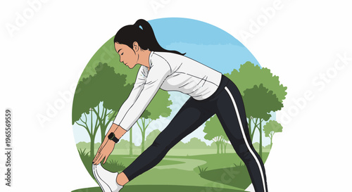 Woman stretching in a park during a workout