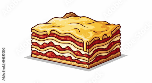 A delicious slice of layered pasta with rich tomato sauce and melted cheese