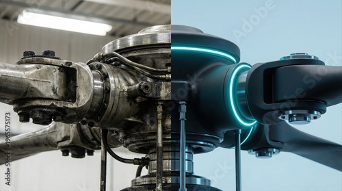 Modern vs Vintage Helicopter Rotor Hub Evolution Concept