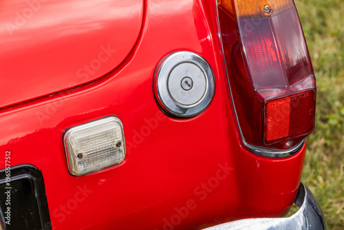 古い車のテールライト　Taillights of old cars, classic cars
