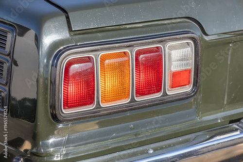 古い車のテールライト　Taillights of old cars, classic cars
