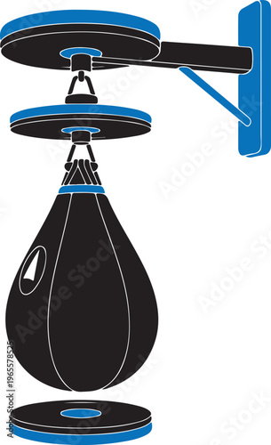 A black and blue punching bag