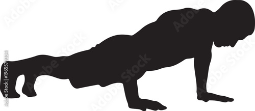 A man doing push ups in a black silhouette
