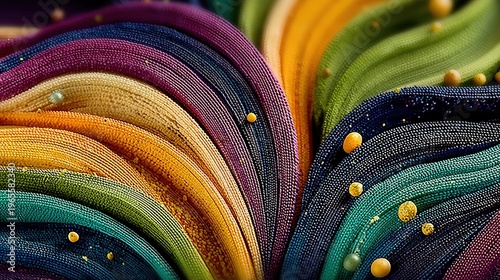 Vibrant Textile Waves with Smooth Textures and Colorful Patterns