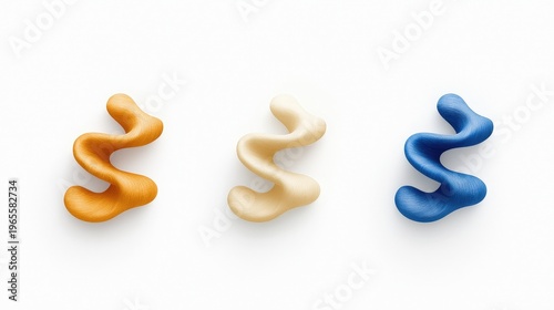 Abstract Design of Curvy Shapes in Warm and Cool Colors