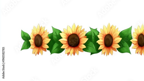 Colorful Sunflower Border Design for Creative Projects and Decor
