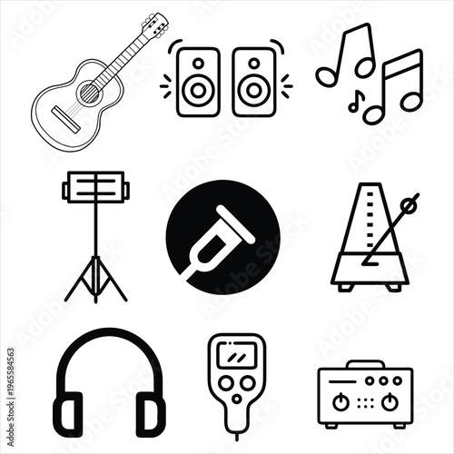 Modern Sound Recording and Performance Icon Pack