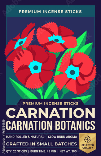 Premium incense sticks with carnation design for natural aroma and crafted quality