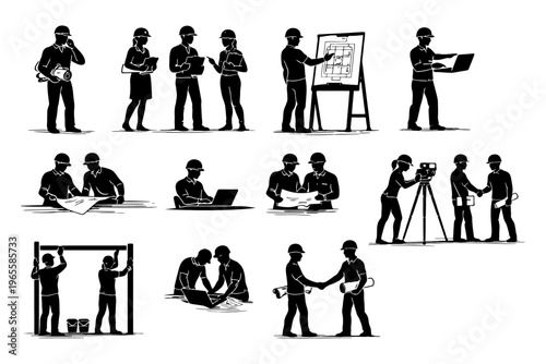 Engineers and architects collaborating on projects.