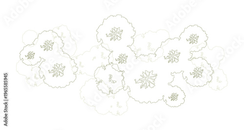 Trees for urban planning and architectural plans. Outline vector for landscape design and exterior entourage.